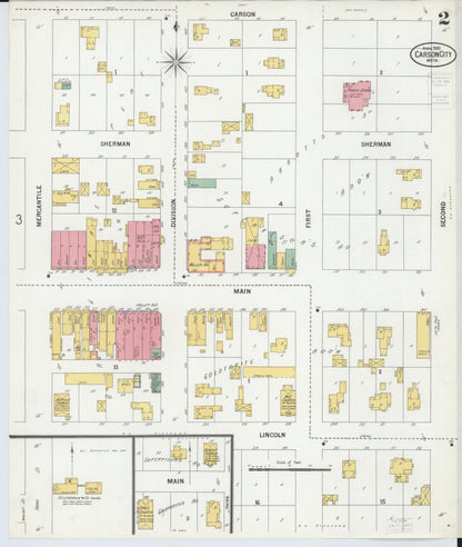 Sanborn Fire Insurance Map from Carson City, Montcalm County, Michigan (1900), Sheet #0002 - Complete Map Set gallery image, historic Sanborn map, vintage wall art, Michigan Michigan