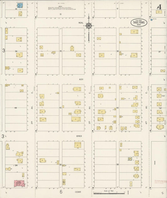 Sanborn Fire Insurance Map from Three Forks, Gallatin County, Montana (1914), Sheet #0004 - Historic Sanborn Fire Insurance Map Print, vintage old map wall art, antique decor, genealogy gift, Montana Montana map