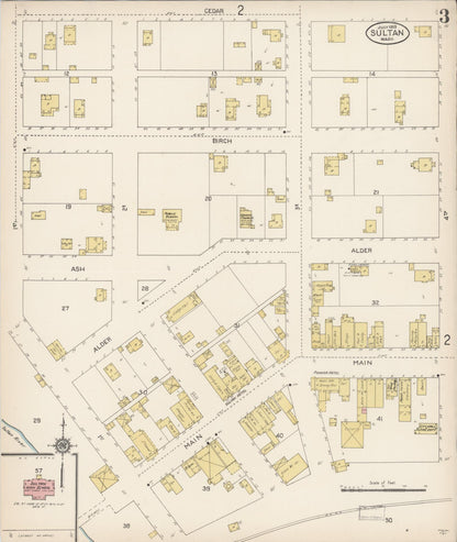 Sanborn Fire Insurance Map from Sultan, Snohomish County, Washington (1913), Sheet #0003 - Complete Map Set gallery image, historic Sanborn map, vintage wall art, Washington Washington