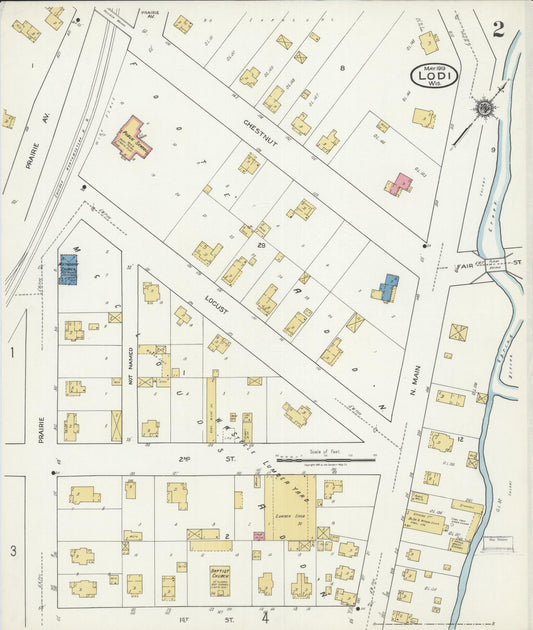 Sanborn Fire Insurance Map from Lodi, Columbia County, Wisconsin (1919), Sheet #0002 - Historic Sanborn Fire Insurance Map Print, vintage old map wall art, antique decor, genealogy gift, Wisconsin Wisconsin map