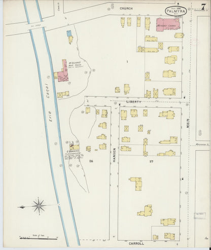 Sanborn Fire Insurance Map from Palmyra, Wayne County, New York (1894), Sheet #0007 - Complete Map Set gallery image, historic Sanborn map, vintage wall art, New York New York
