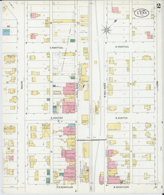 Sanborn Fire Insurance Map from Lena, Stephenson County, Illinois (1898), Sheet #0002 - Historic Sanborn Fire Insurance Map Print, vintage old map wall art, antique decor, genealogy gift, Illinois Illinois map