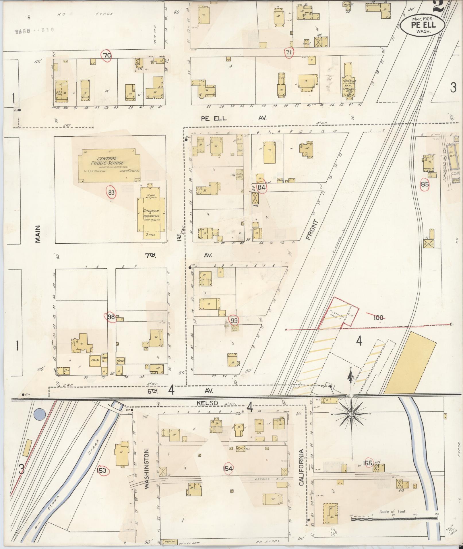 Sanborn Fire Insurance Map from Pe Ell, Lewis County, Washington (1930), Sheet #0002 - Complete Map Set gallery image, historic Sanborn map, vintage wall art, Washington Washington