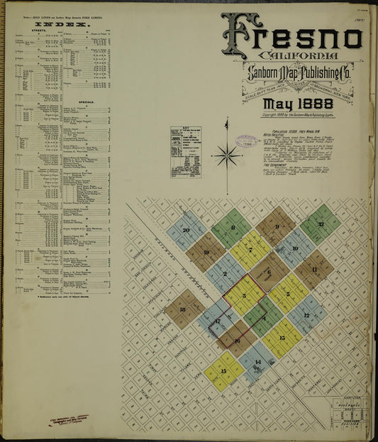 Sanborn Fire Insurance Map from Fresno, Fresno County, California. (1888) – Historic Sanborn Fire Insurance Map Print