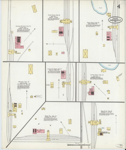 Sanborn Fire Insurance Map from Jasonville, Greene County, Indiana (1904), Sheet #0004 - Complete Map Set gallery image, historic Sanborn map, vintage wall art, Indiana Indiana