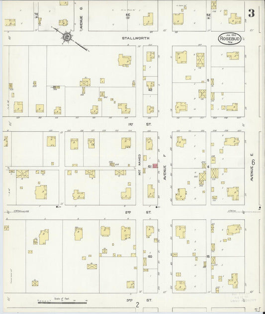 Sanborn Fire Insurance Map from Rosebud, Falls County, Texas (1914), Sheet #0003 - Historic Sanborn Fire Insurance Map Print, vintage old map wall art, antique decor, genealogy gift, Texas Texas map