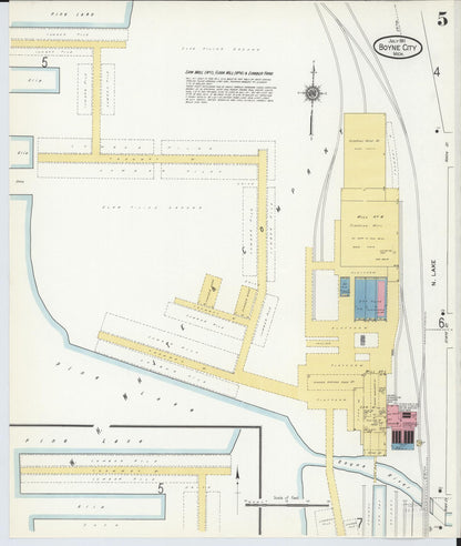Sanborn Fire Insurance Map from Boyne City, Charlevoix County, Michigan (1911), Sheet #0005 - Complete Map Set gallery image, historic Sanborn map, vintage wall art, Michigan Michigan
