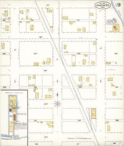 Sanborn Fire Insurance Map from Anacortes, Skagit County, Washington (1905), Sheet #0009 - Complete Map Set gallery image, historic Sanborn map, vintage wall art, Washington Washington