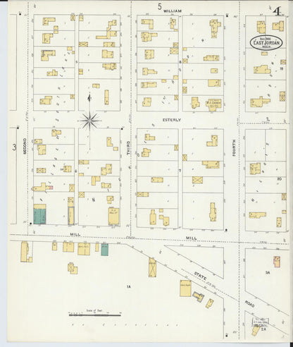 Sanborn Fire Insurance Map from East Jordan, Charlevoix County, Michigan (1905), Sheet #0004 - Complete Map Set gallery image, historic Sanborn map, vintage wall art, Michigan Michigan