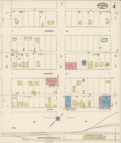 Sanborn Fire Insurance Map from Prosser, Benton County, Washington (1922), Sheet #0004 - Complete Map Set gallery image, historic Sanborn map, vintage wall art, Washington Washington