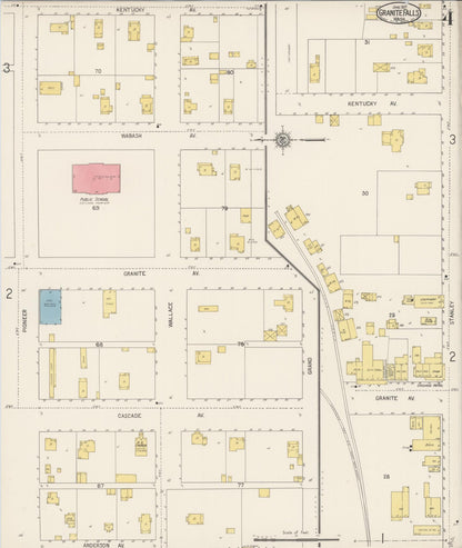 Sanborn Fire Insurance Map from Granite Falls, Snohomish County, Washington (1917), Sheet #0004 - Complete Map Set gallery image, historic Sanborn map, vintage wall art, Washington Washington