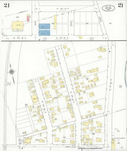 Sanborn Fire Insurance Map from Kelso, Cowlitz County, Washington (1927), Sheet #0021 - Complete Map Set gallery image, historic Sanborn map, vintage wall art, Washington Washington