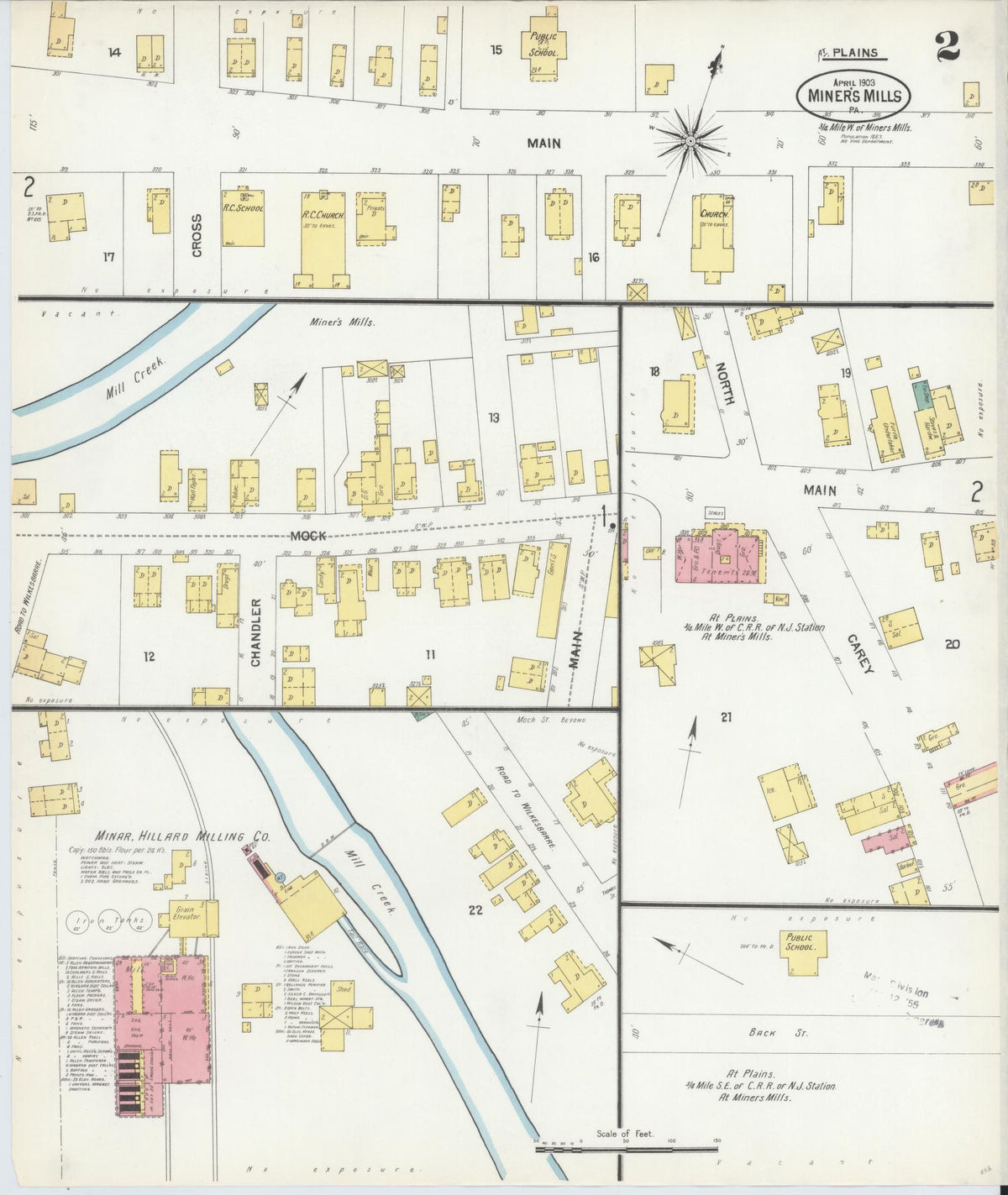Sanborn Fire Insurance Map from Miners Mills, Luzerne County, Pennsylvania (1903), Sheet #0002 - Complete Map Set gallery image, historic Sanborn map, vintage wall art, Pennsylvania Pennsylvania