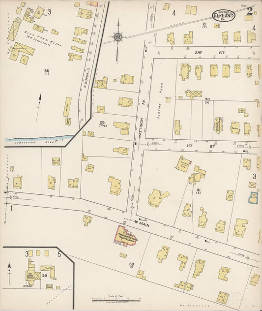 Sanborn Fire Insurance Map from Elkland, Tioga County, Pennsylvania (1922), Sheet #0002 - Historic Sanborn Fire Insurance Map Print, vintage old map wall art, antique decor, genealogy gift, Pennsylvania Pennsylvania map