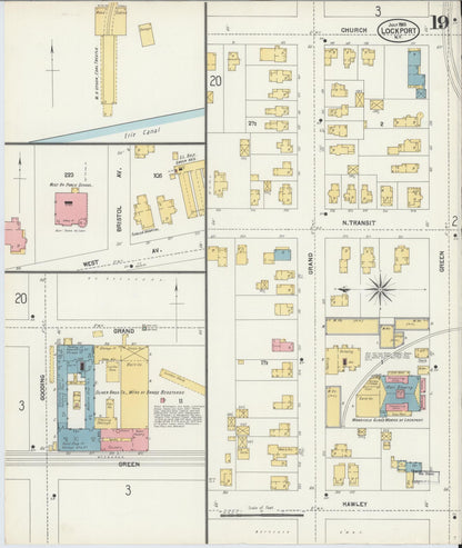 Sanborn Fire Insurance Map from Lockport, Niagara County, New York (1903), Sheet #0019 - Historic Sanborn Fire Insurance Map Print, vintage old map wall art, antique decor, genealogy gift, New York New York map