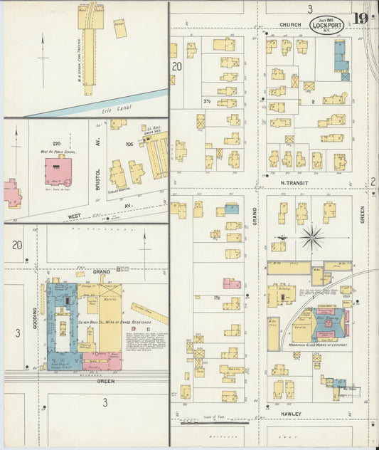 Sanborn Fire Insurance Map from Lockport, Niagara County, New York (1903), Sheet #0019 - Historic Sanborn Fire Insurance Map Print, vintage old map wall art, antique decor, genealogy gift, New York New York map
