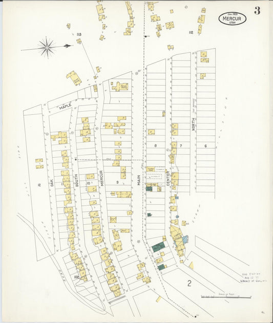 Sanborn Fire Insurance Map from Mercur, Toele County, Utah (1903), Sheet #0003 - Historic Sanborn Fire Insurance Map Print, vintage old map wall art, antique decor, genealogy gift, Utah Utah map