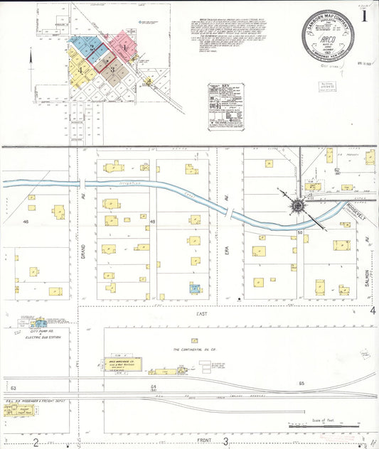 Sanborn Fire Insurance Map from Arco, Butte County, Idaho (1921), Sheet #0001 - Complete Map Set gallery image, historic Sanborn map, vintage wall art, Idaho Idaho