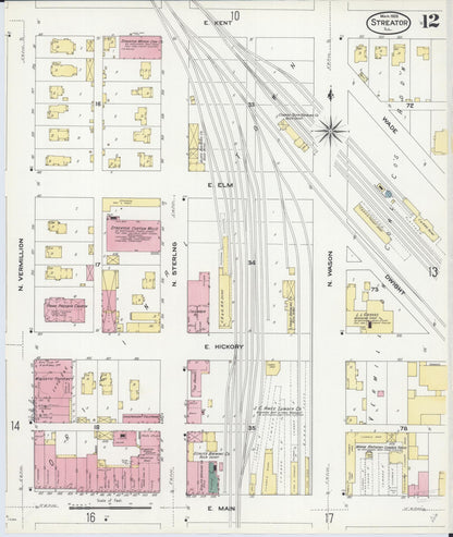 Sanborn Fire Insurance Map from Streator, La Salle County, Illinois (1909), Sheet #0012 - Complete Map Set gallery image, historic Sanborn map, vintage wall art, Illinois Illinois