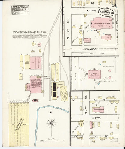 Sanborn Fire Insurance Map from Leavenworth, Leavenworth County, Kansas (1883), Sheet #0014 - Complete Map Set gallery image, historic Sanborn map, vintage wall art, Kansas Kansas