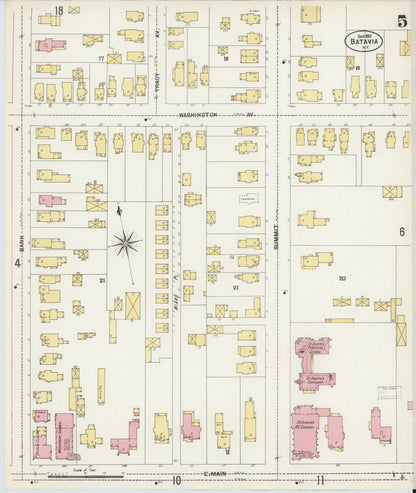 Sanborn Fire Insurance Map from Batavia, Genesee County, New York (1901), Sheet #0005 - Complete Map Set gallery image, historic Sanborn map, vintage wall art, New York New York
