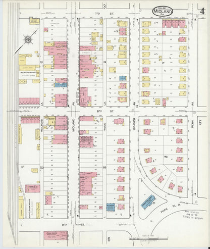 Sanborn Fire Insurance Map from Midland, Beaver County, Pennsylvania (1917), Sheet #0004 - Historic Sanborn Fire Insurance Map Print, vintage old map wall art, antique decor, genealogy gift, Pennsylvania Pennsylvania map