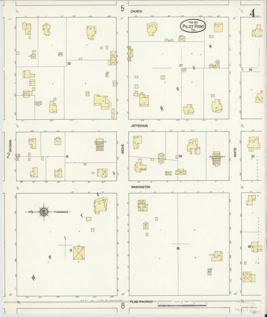 Sanborn Fire Insurance Map from Pilot Point, Denton County, Texas (1912), Sheet #0004 - Historic Sanborn Fire Insurance Map Print, vintage old map wall art, antique decor, genealogy gift, Texas Texas map