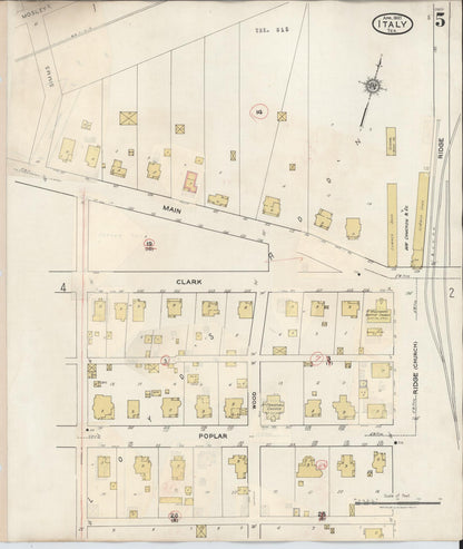 Sanborn Fire Insurance Map from Italy, Ellis County, Texas (1944), Sheet #0005 - Complete Map Set gallery image, historic Sanborn map, vintage wall art, Texas Texas