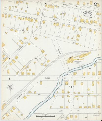 Sanborn Fire Insurance Map from Patton, Cambria County, Pennsylvania (1903), Sheet #0002 - Complete Map Set gallery image, historic Sanborn map, vintage wall art, Pennsylvania Pennsylvania