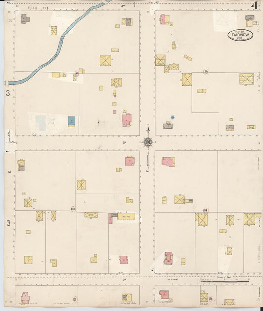 Sanborn Fire Insurance Map from Fairview, Sanpete County, Utah (1931), Sheet #0004 - Historic Sanborn Fire Insurance Map Print, vintage old map wall art, antique decor, genealogy gift, Utah Utah map