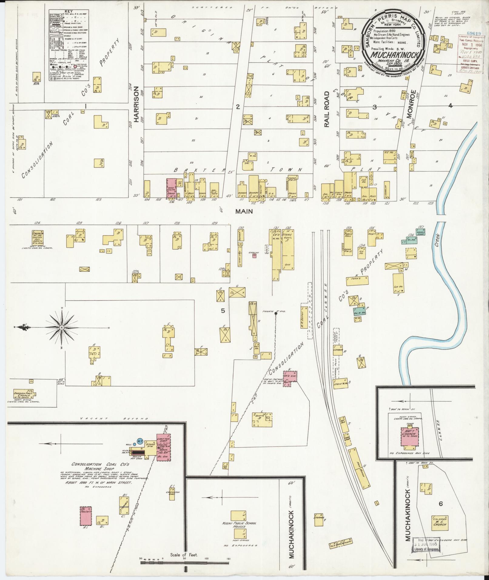 Sanborn Fire Insurance Map from Muchakinock, Mahaska County, Iowa. (1900) – Map View