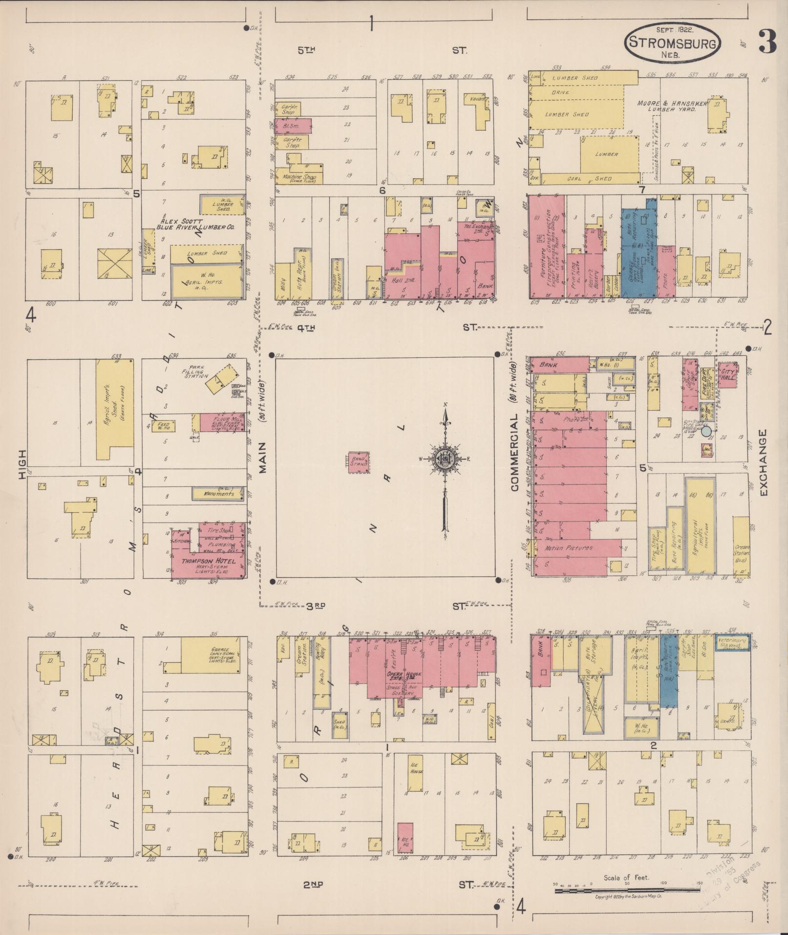 Sanborn Fire Insurance Map from Stromsburg, Polk County, Nebraska (1922), Sheet #0003 - Complete Map Set gallery image, historic Sanborn map, vintage wall art, Nebraska Nebraska