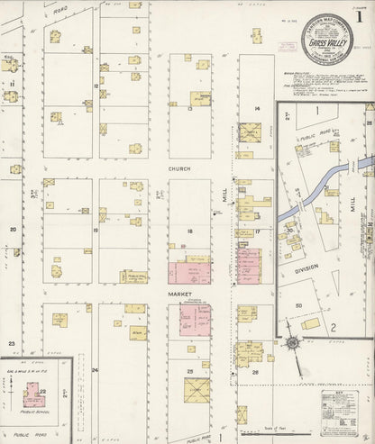 Sanborn Fire Insurance Map from Grass Valley, Sherman County, Oregon (1910), Sheet #0001 - Complete Map Set gallery image, historic Sanborn map, vintage wall art, Oregon Oregon