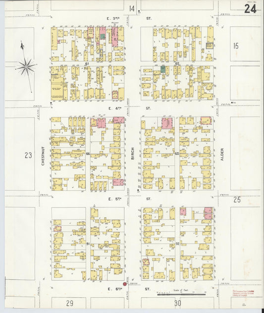 Sanborn Fire Insurance Map from Anaconda, Deer Lodge County, Montana (1903), Sheet #0024 - Historic Sanborn Fire Insurance Map Print, vintage old map wall art, antique decor, genealogy gift, Montana Montana map