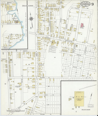 Sanborn Fire Insurance Map from Cambridge, Dorchester County, Maryland (1918), Sheet #0009 - Complete Map Set gallery image, historic Sanborn map, vintage wall art, Maryland Maryland