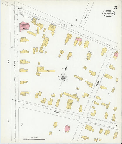 Sanborn Fire Insurance Map from Sherburne, Chenango County, New York (1900), Sheet #0003 - Complete Map Set gallery image, historic Sanborn map, vintage wall art, New York New York