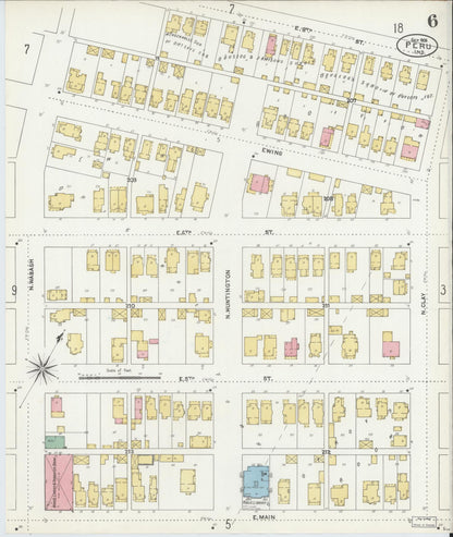 Sanborn Fire Insurance Map from Peru, Miami County, Indiana (1906), Sheet #0006 - Complete Map Set gallery image, historic Sanborn map, vintage wall art, Indiana Indiana