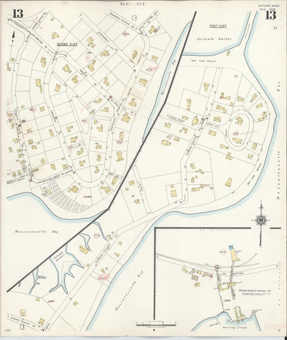 Sanborn Fire Insurance Map from Scituate, Plymouth County, Massachusetts (1944), Sheet #0013 - Complete Map Set gallery image, historic Sanborn map, vintage wall art, Massachusetts Massachusetts