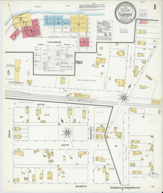 Sanborn Fire Insurance Map from Florence, Burlington County, New Jersey. (1904) – Historic Sanborn Fire Insurance Map Print