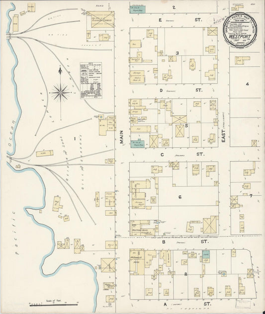 Sanborn Fire Insurance Map from Westport, Mendocino County, California. (1891) – Historic Sanborn Fire Insurance Map Print