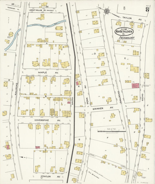 Sanborn Fire Insurance Map from New Bethlehem, Clarion County, Pennsylvania (1921), Sheet #0008 - Historic Sanborn Fire Insurance Map Print, vintage old map wall art, antique decor, genealogy gift, Pennsylvania Pennsylvania map