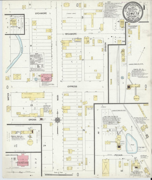 Sanborn Fire Insurance Map from Coweta, Wagoner County, Oklahoma. (1910) – Historic Sanborn Fire Insurance Map Print