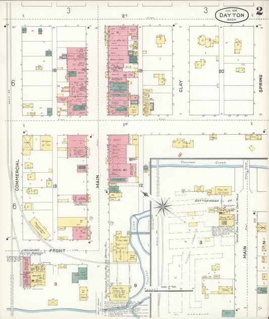 Sanborn Fire Insurance Map from Dayton, Columbia County, Washington (1896), Sheet #0002