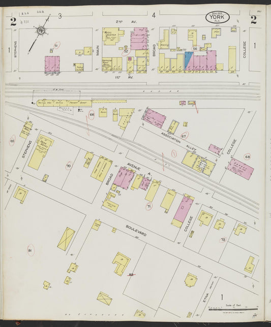 Sanborn Fire Insurance Map from York, Sumter County, Alabama (1924), Sheet #0002 - Historic Sanborn Fire Insurance Map Print, vintage old map wall art, antique decor, genealogy gift, Alabama Alabama map