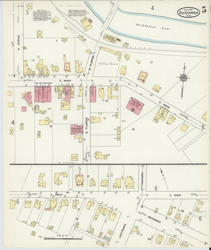 Sanborn Fire Insurance Map from Buckhannon, Upshur County, West Virginia (1913), Sheet #0005 - Complete Map Set gallery image, historic Sanborn map, vintage wall art, West Virginia West Virginia