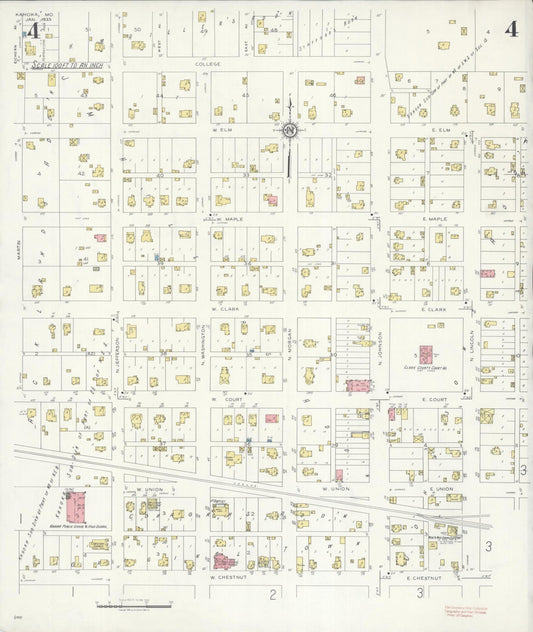 Sanborn Fire Insurance Map from Kahoka, Clark County, Missouri (1933), Sheet #0004 - Historic Sanborn Fire Insurance Map Print, vintage old map wall art, antique decor, genealogy gift, Missouri Missouri map
