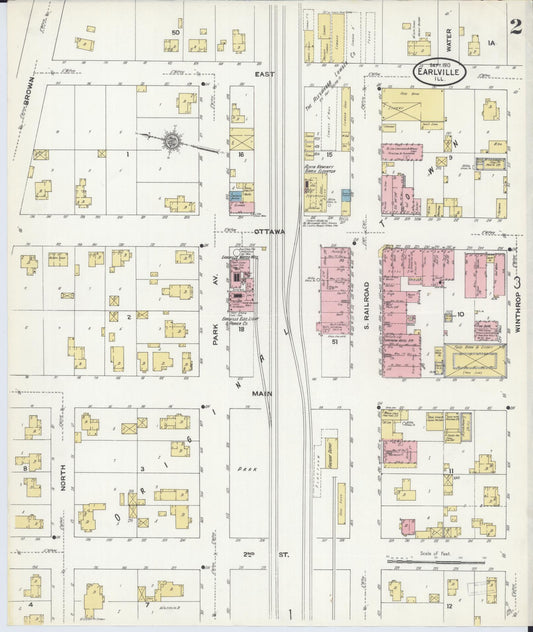 Sanborn Fire Insurance Map from Earlville, La Salle County, Illinois (1910), Sheet #0002 - Historic Sanborn Fire Insurance Map Print, vintage old map wall art, antique decor, genealogy gift, Illinois Illinois map