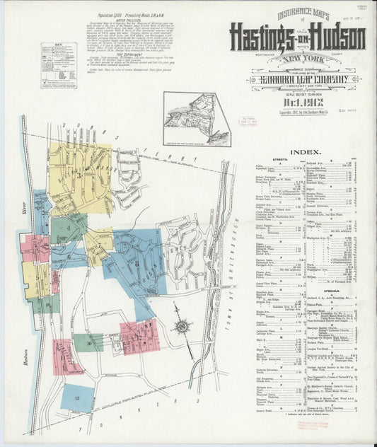 Sanborn Fire Insurance Map from Hastings-on-hudson, Westchester County, New York. (1912) – Historic Sanborn Fire Insurance Map Print