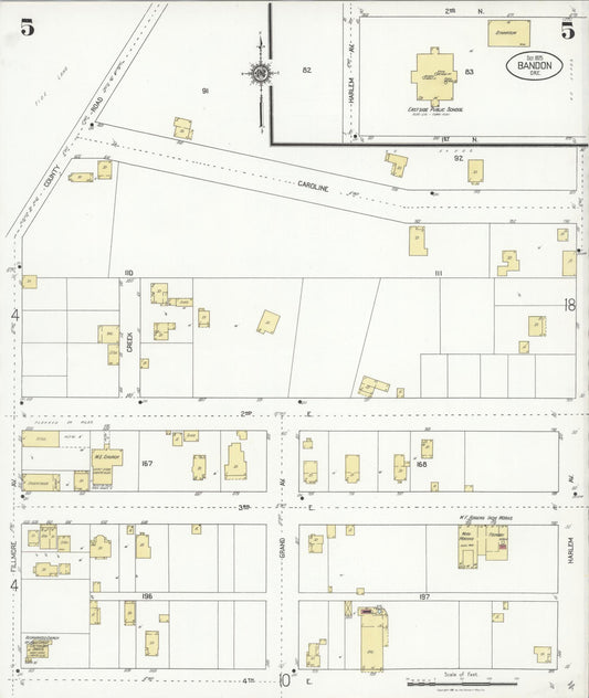 Sanborn Fire Insurance Map from Bandon, Coos County, Oregon (1925), Sheet #0005 - Historic Sanborn Fire Insurance Map Print, vintage old map wall art, antique decor, genealogy gift, Oregon Oregon map