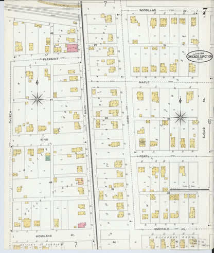Sanborn Fire Insurance Map from Chicago Junction, Huron County, Ohio (1904), Sheet #0007 - Historic Sanborn Fire Insurance Map Print, vintage old map wall art, antique decor, genealogy gift, Ohio Ohio map